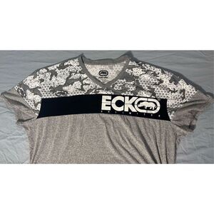 Ecko Unltd Shirt Mens 4XL Graphic Tee Gray White Black T Shirt
